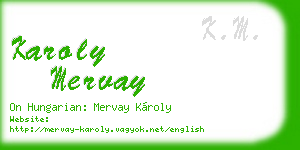 karoly mervay business card