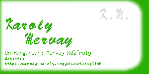 karoly mervay business card